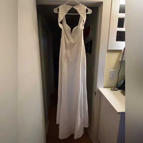 Lulus Everlasting Promise White Notched Backless Mermaid Maxi Dress - Picture 4 of 8